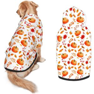 Fall Dog Costume Maple Leaves Thanksgiving Cosplay Clothes Sweaters Outfits Pullover Pets' Sweatshirt Hoodies with Pocket for Medium Large Dogs-XXL (Color 2-11)