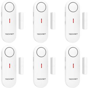 TECKNET Door Alarms for Kids Safety, Window Alarm Pool Alarms Door Alarm for Home Security, 2-in-1 Alarm & Chime, 3-Level Volume Control, Wireless Alarm for House Hotel Cars Sheds Caravans (6 Pack)