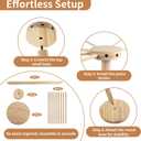 Wooden Pasta Drying Rack with 9 Arms, Detachable Noodle Dryer Stand for Homemade Spaghetti, Easy to Assemble and Store, Space-Saving Pasta Holder for Kitchen or Cooking Gift