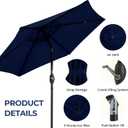 FansaFurn Patio Umbrella Striped Outdoor Table Market Umbrella with Push Button Tilt and Crank Sturdy Aluminum Ribs for Deck, Lawn, Pool& Backyard