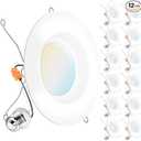 Sunco 12 Pack 6 Inch LED Recessed Lights, Retrofit Can Lights, Smooth Trim, 965 LM, 13W (75W Equivalent), Selectable CCT 2700K/3000K/3500K/4000K/5000K, Dimmable, Damp Rated UL