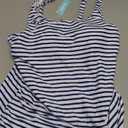 Aqua Eve Tankini Tops for Women Swimwear Top Only Tummy Control Bathing Suit Top No Bottom (Large, Blue Stripe)