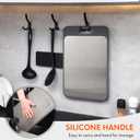 Cutting Board Double Sided Non Slip, Stainless Steel Cutting Boards for Kitchen,Chopping Boards for Kitchen With Juice Groove Wheat Straw PP,16X11 In, Easy To Clean