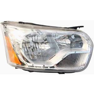 Replacement Passenger Right Side Headlight Headlamp Assemble Complete Chrome Trim for Ford Transit T150 T250 T350 T350HD from 2010 to 2023
