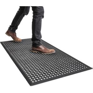 Rubber Floor Door mat Anti-Fatigue Commercial Restaurant Floor Mats 36" x 60" New Heavy Duty Non Slip Rubber Kitchen Drainage Mat Black Bar Floor Mat