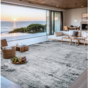 Area Rugs 10x14 Living Room - Washable Rug Modern Abstract Soft Large Neutral Non-Slip Carpet Indoor Floor Thin Carpets for Bedroom Dining Room Farmhouse Nursery Home Office Multi