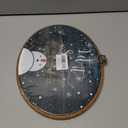 Sviojuce Winter Snowman Oval Wall Art Decor 8.6x11.4, Let It Snow Framed Canvas Prints Wall Artwork, Vintage Christmas Wall Hanging Decor for Farmhouse Bedroom Living Room Decorations (gray)