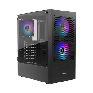Gamdias RGB Gaming ATX Mid Tower Computer PC Case with Side Tempered Glass Panel and a Magnetic Dust Filter & 3 Builtin 120mm ARGB Fans