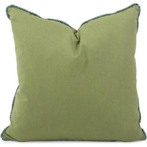 Howard Elliott Fluffy Throw Poly Insert Outdoor Pillow, Sunbrella Soft Square Cushion Cover with Textured Trim Cording for Couch, Sofa, Indoor & Outdoor Use, 24 x 24 Inch, Seascape Moss