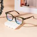 AMBEYE TR90 Oversized Blue Light Blocking Glasses for Gaming, Office & Reading, Anti UV Protective Glasses for Drivers, Outdoor Activities, Men & Women(Green + Tortoiseshell)