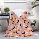 Cute Ghost Orange Blanket Gifts for Girls Women Kids Lightweight Throws Blanket Spooky for Boys - 40X50 Inch for Kids Soft Flannel Blankets Decorations