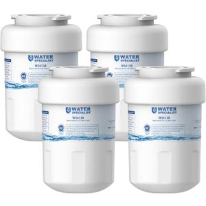 Waterspecialist WS613B Replacement for GE MWF, SmartWater MWFP, MWFA, GWF, HDX FMG-1, WFC1201, GSE25GSHECSS, RWF1060 Refrigerator Water Filter, 4 Filters
