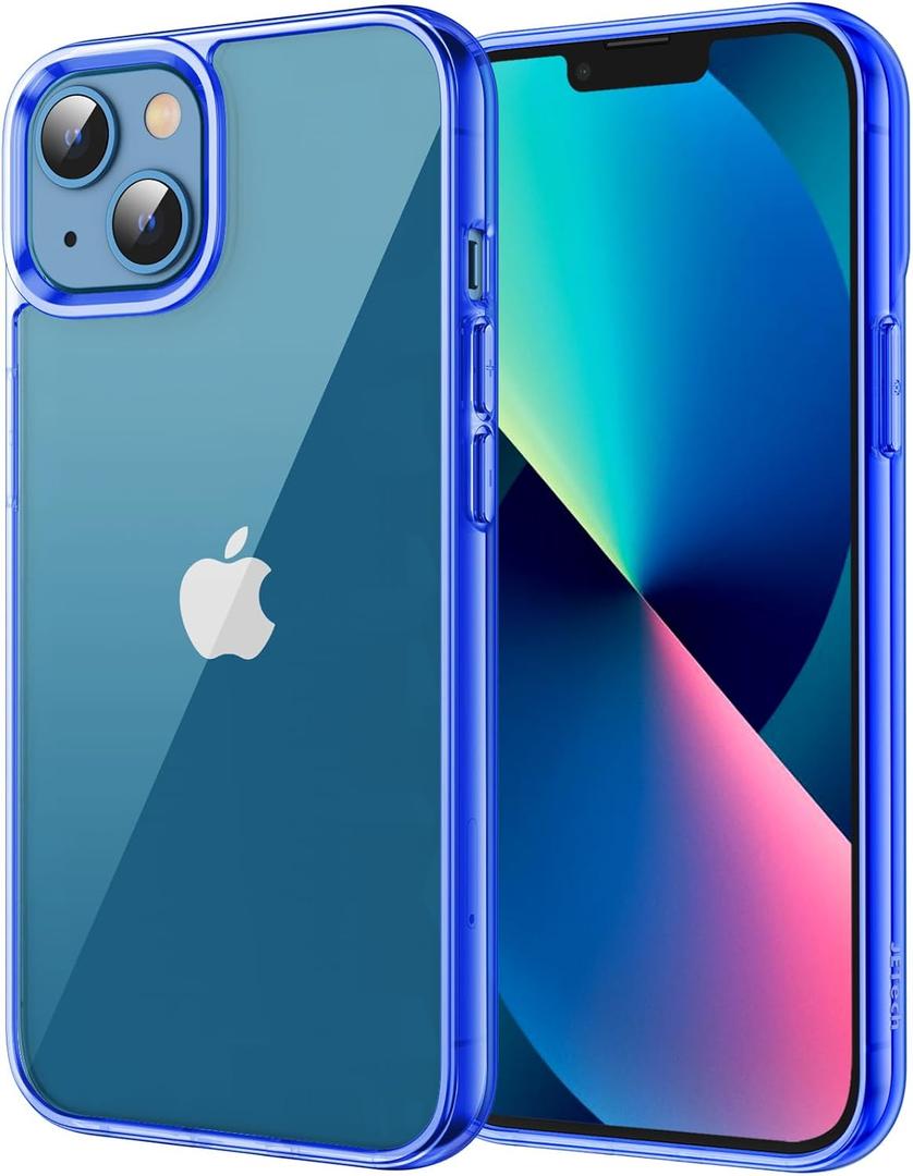 JETech Case for iPhone 13 6.1-Inch, Non-Yellowing Shockproof Phone Bumper Cover, Anti-Scratch Clear Back (Blue)