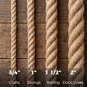 Natural Hemp Rope - 2 Inch x 50 Feet - Heavy Duty Jute Rope Manila Ropes for Docks, Nautical, Railings, Tug of War, Decorating