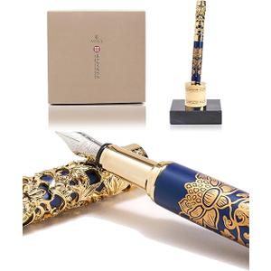 ARTEX Luxury Fountain Pen  Museum Art Collections  Crafting Timeless Beauty  the Best Gift & Office Desk Decor, German SCHMIDT Fine Nib, Solid Metal
