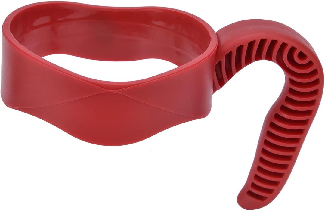 Comfortable Mug Handle, Plastic Anti Slip Jug Carrier Handle, Travel Mug Handle Attachment for 20oz-30oz Jugs, Bottles, and Tumblers (Red)