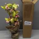 RoseCraft Easter Decorations, 18 Inch Pre-Lit Easter Egg Tree Tabletop Decor with Delicate Ornaments, for Home Party Wedding Holiday Spring Summer Decoration, Yellow/Pink.