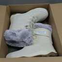 Lands' End Expedition Waterproof Insulated Womens Snow Boots, Lace Up or Slip On Winter Boots for Women, White  Winter Shoes, 8.5