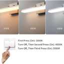 mirrea 24-inch Brushed Nickel LED Vanity Light Fixture for Mirror, Modern 3CCT Dimmable Bath Bar Lighting, Wall Switch Color Temperature Control
