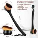 Extra Large Body Makeup Brush For Self Tanner, Sunscreen, Self Tan Back Applicator, Wide-Headed Kabuki Brush for Even& Pretty Lotion Application. Bronzer Blend, Long-Handle Face Leg Brush- Black Set