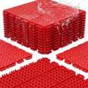 jxgzyy 20 PCS Basketball Court Tiles, Non Slip Outdoor Sport Court Tiles, 5/8 Inch Thick for Tennis Court Patio Porch Playground, 13.38" x 13.38", Red
