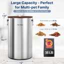 Paw Libero 35 Lbs Stainless Steel Dog Food Storage Container with Airtight Lid & Ceramic Bone Handle, Large Metal Dog Food Bin for Dogs & Cats, Keep Fresh, Easy to Clean