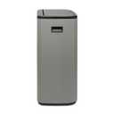Brabantia Bo Touch Top Kitchen Trash Can with Dual Compartments | Mineral Gray | 2 x 8 Gal Inner Buckets | Soft-Close Garbage Can, Light Touch Opening, Stay-Open Lid | Fits Against Wall | + Trash Bags