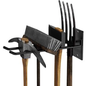 4 Pack Garage Storage Organizer for Tool Organization Heavy-Duty Solid Steel Wall Hanger for Garden Tools - Shovel Holder, Rake Broom Yard Wall Mount Hooks - Overhead Garage Storage Rack