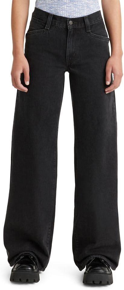 Levi's Women's 94 Baggy Wide Leg Jean  (Blac, W28 x L3)