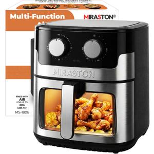 8.5QT Air Fryer, Upgraded Family Size Capacity, Square Basket Dials Stainless Steel Air Fryers, Reheat Leftovers, Easy Cooking for Healthier Breakfast & Dinner in Minutes, Gift Box Included