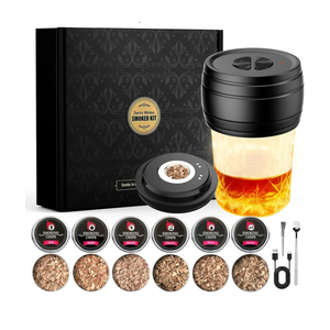 Electric Whiskey Smoker Kit Built-in Lighter, Rechargeable Old Fashioned Cocktail Bourbon Drink Smoker kit with 6 Wood Chips Whisky Kit Gifts for Men Dad Husband Boyfriend Mens