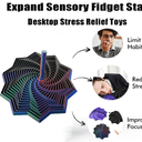 2 PCS 3D Printed Sensory Fidget Star with Handles, Colorful Fractal Expanded Fidgets Hexagon Whirling Spiral Star Shaped Toys for Office Desktop Decompression Toys Stress Relief Whirling Spiral