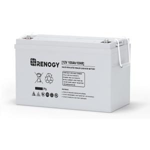 Renogy Deep Cycle AGM 12 Volt 100Ah Battery, 3% Self-Discharge Rate, 1100A Max Discharge Current, Safe Charge Appliances for RV, Camping, Cabin, Marine and Off-Grid System, Maintenance-Free