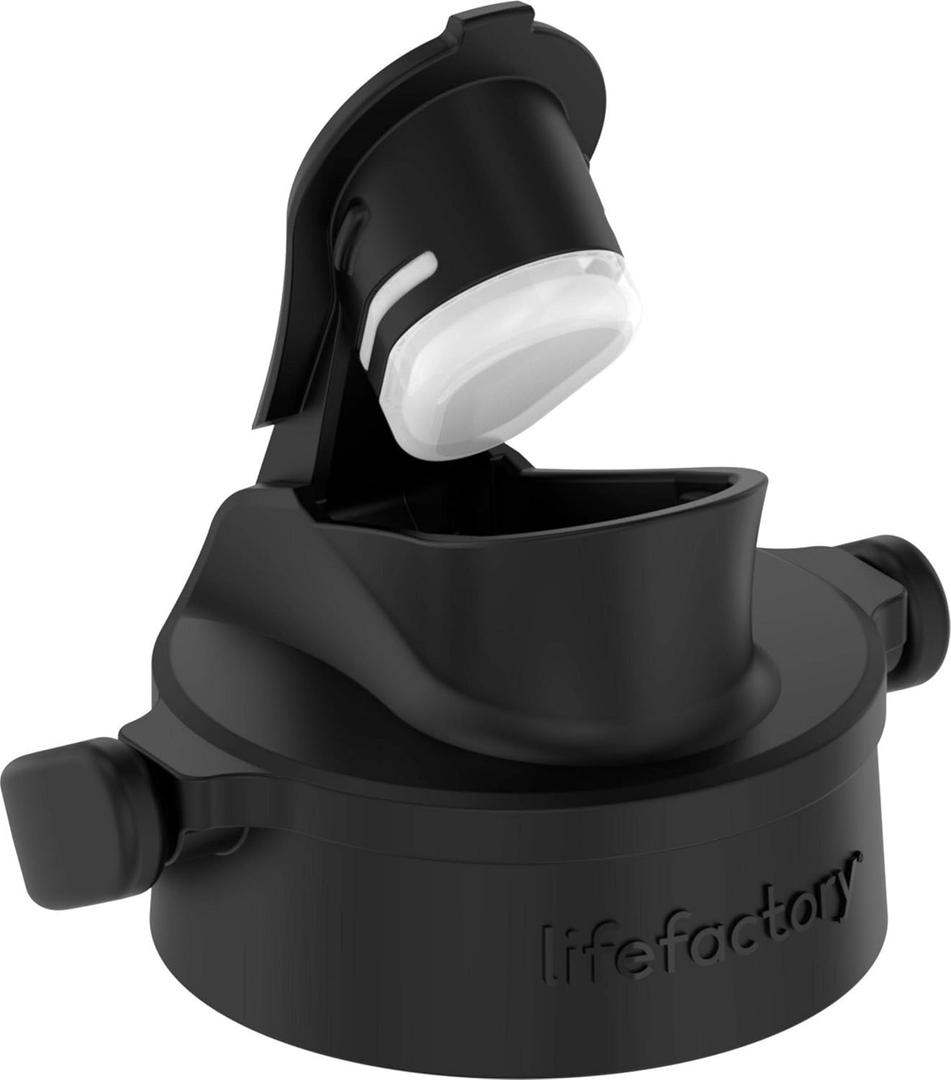 Lifefactory Active Flip Cap Accessory for 12-Ounce, 16-Ounce, and 22-Ounce Glass Bottles, Onyx Black