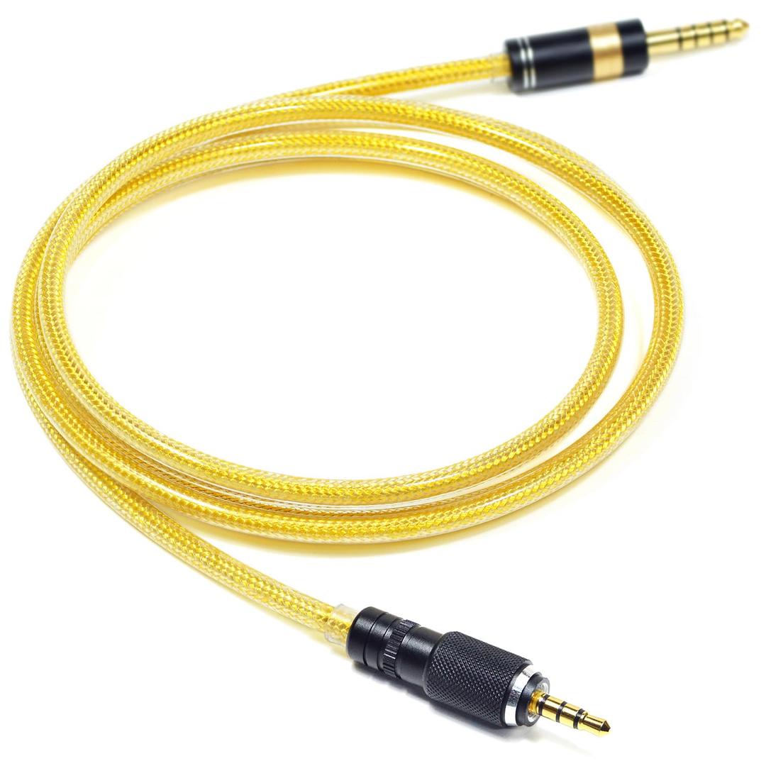 6N OFC Silver-Plated with Metal Shielding Layer 4.4mm 3.5mm Headphone Upgrade Cable for Sony MDR-MV1 MDR-M1 MDR-M1ST (4.4mm Plug)