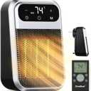 GiveBest Small Plug In Heater, Digital Display Bathroom Heaters for Indoor Use, 800W Ceramic Portable Electric Mini Heat with Adjustable Thermostat and 12h Timer,ECO mode save energy for Office Home (Remote)