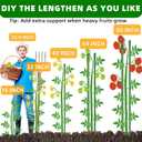 Fabulas Garden Stakes 16 Inch 70 Pack, Diy 4ft 5ft 6ft 7ft 8ft Tomato Stakes Plastic Coated Metal Plant Sticks Stakes Supports with 40 Connectors 30 Rotatable Clips for Indoor Outdoor Plants Vegetable