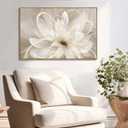 SOUGUAN White Flower Picture Gold Botanical Paintings for Wall Decorations Wall Art for Living Room Bedroom Office Home Decor 24"x36"