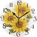 Silent Wall Clock Round - Non-Ticking Desk Clock Battery Operated Quiet Decorative for Living Room Home Office School Kitchen