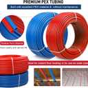 PEX Pipe 1/2 Inch 100ft 2 Rolls PEX Tubing EVOH Pex-B Pipe Non Oxygen Barrier Durable Leakage-Proof Flexible for Residential Water Lines in Homes pex Radiant Heat Tubing(Red+Blue)