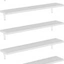 Wallniture Arras 24" Bathroom Shelves, Floating Shelves for Wall Storage, Bookshelf Living Room Decor, Bedroom, Kitchen Shelf, White Set of 5