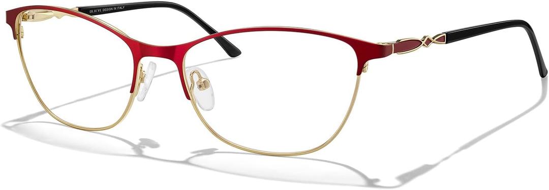 Cat Eye Reading Glasses For Women Retro Design Reader Computer Glasses with Spring Hinges (Red-53)