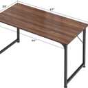 Huuger Computer Desk, 48 Inch Office Desk, Gaming Desk with Storage, Writing Desk Work Desk for Home Office, Study, Modern Simple Desk, Large Legroom, Metal Frame, Walnut