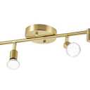 6-Light LED Track Lighting Kit, Flexibly Rotatable Light Heads, 6 Way Ceiling Spotlight Gold Finish, Including 6 GU10 LED Bulbs (4W 400LM Daylight White 5000K)