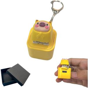 Oink Pig Keychain -USB-C Rechargeable Keyboard Fidget Fidget Toy with Colorful Lights, Stress Relief & Anxiety Buster for Adults (Oink Pig)