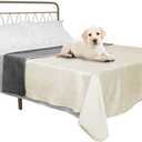 Ameritex Pet Bed Blanket Reversible 100% Waterproof Velvet Super Soft for Sofa and Bed (40x60 Inches, Cream+Grey)