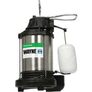 WAYNE CDU1000 1 HP Submersible Sump Pump Cast Iron & Stainless Steel, Integrated Vertical Float Switch, 6,100 GPH, Assembled in USA