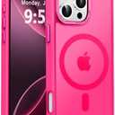 Newfuture Designed for iPhone 16 Pro Max Case with Magnetic [13 FT Military Drop Protection] [Compatible with Magsafe] Slim Translucent Matte Shockproof with Anti-Fingerprint Phone Case, Hot Pink