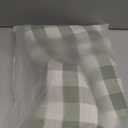 JIALE Spring Gingham Round Tablecloth 60" Cotton Linen Fabric Table Cloth with Tassel Washable Wrinkle Free Buffalo Plaid Table Cover for Birthday Party Picnic Outdoor Kitchen Dining, Green