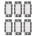 Lutron Caseta Original Smart Light Switch (Lutron Smart Hub Required), for Home, LED Lights, and Fans, 6 Amp, Single-Pole/3-Way, Neutral Required, PD-6ANS-WH-6-Pack, White, 6 Pack